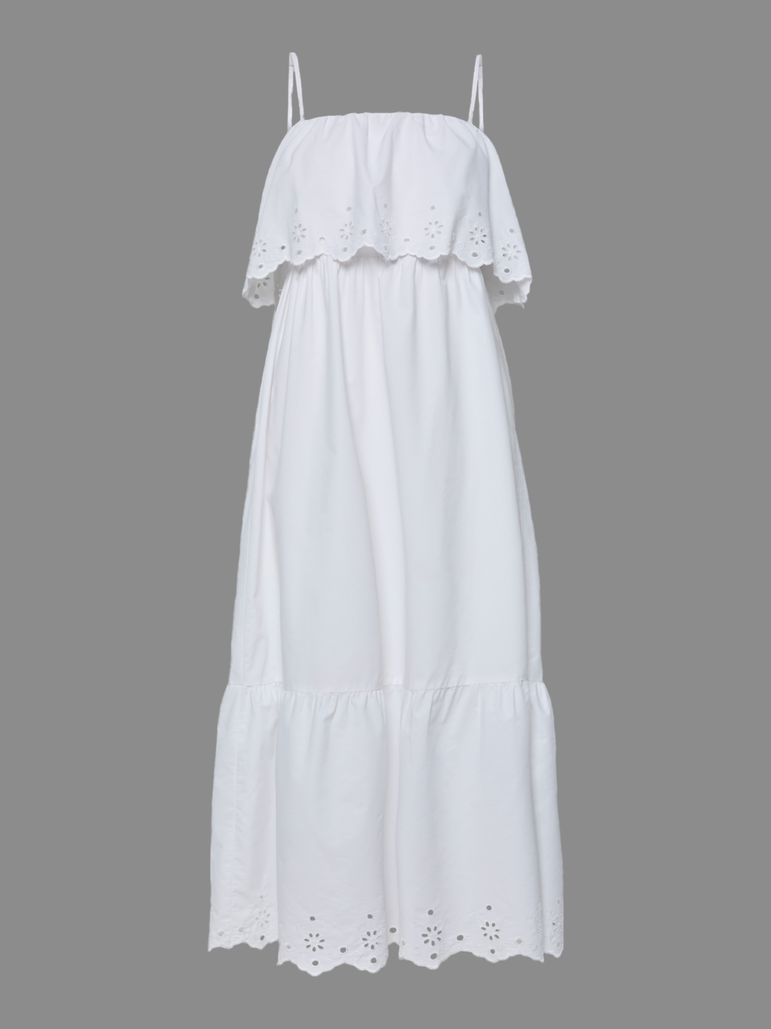 PCMERLIE Long Dress - Bright White